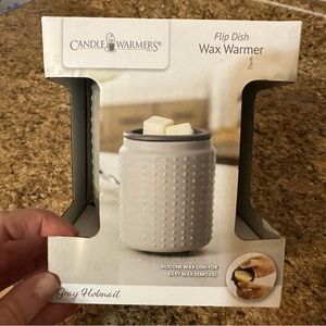 Candle Warmers Gray Hobnail Wax Warmer with Pumpkin Pie Wax Cubes